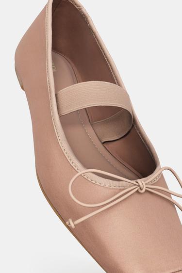BALLERINES SATINÉES AVEC NŒUD - Rose de Zara - Image 6