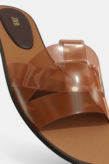 VINYL STRAP SLIDERS - Beige by Zara - Image 5