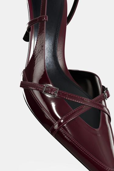 CHAUSSURES À TALONS AVEC BRIDES ET BOUCLES - Bordeaux de Zara - Image 6