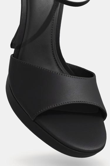 SATIN-EFFECT HEELED SANDALS - Black by Zara - Image 2