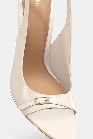 HEELED BUCKLE SANDALS - Ecru by Zara