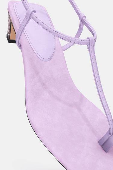 SPLIT SUEDE LIMITED EDITION SANDALS - Mauve Purple by Zara - Image 8
