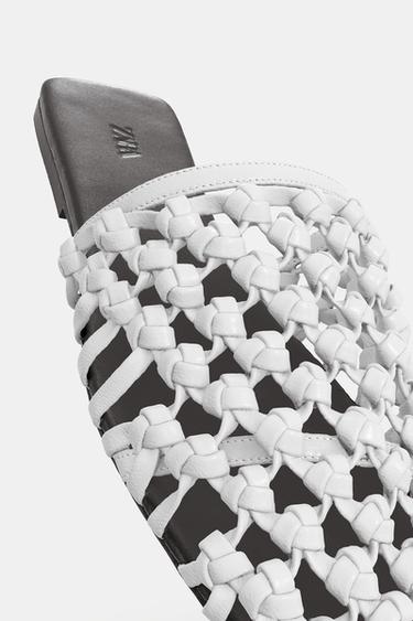 CHAUSSURES NU-PIEDS EN CUIR TRESSÉ ÉDITION LIMITÉE - Noir de Zara - Image 6