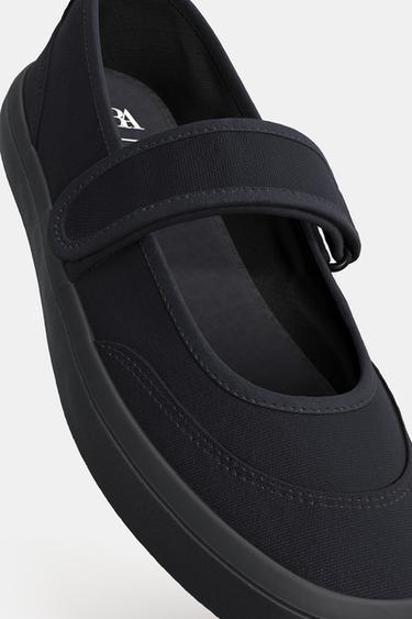 BALLERINES À BRIDE EN TISSU - Noir de Zara - Image 8
