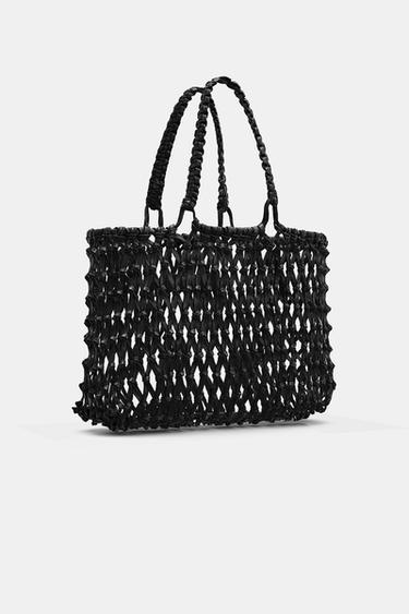 LIMITED EDITION BRAIDED LEATHER MAXI TOTE BAG - Black by Zara - Image 6