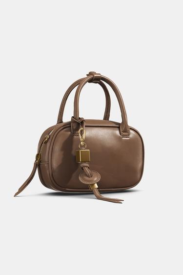 MINI TOPSTITCHED BAG - Dark tan by Zara - Image 5