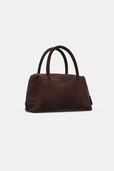 BOWLING-TASCHE AUS VELOURSLEDER - Braun von Zara