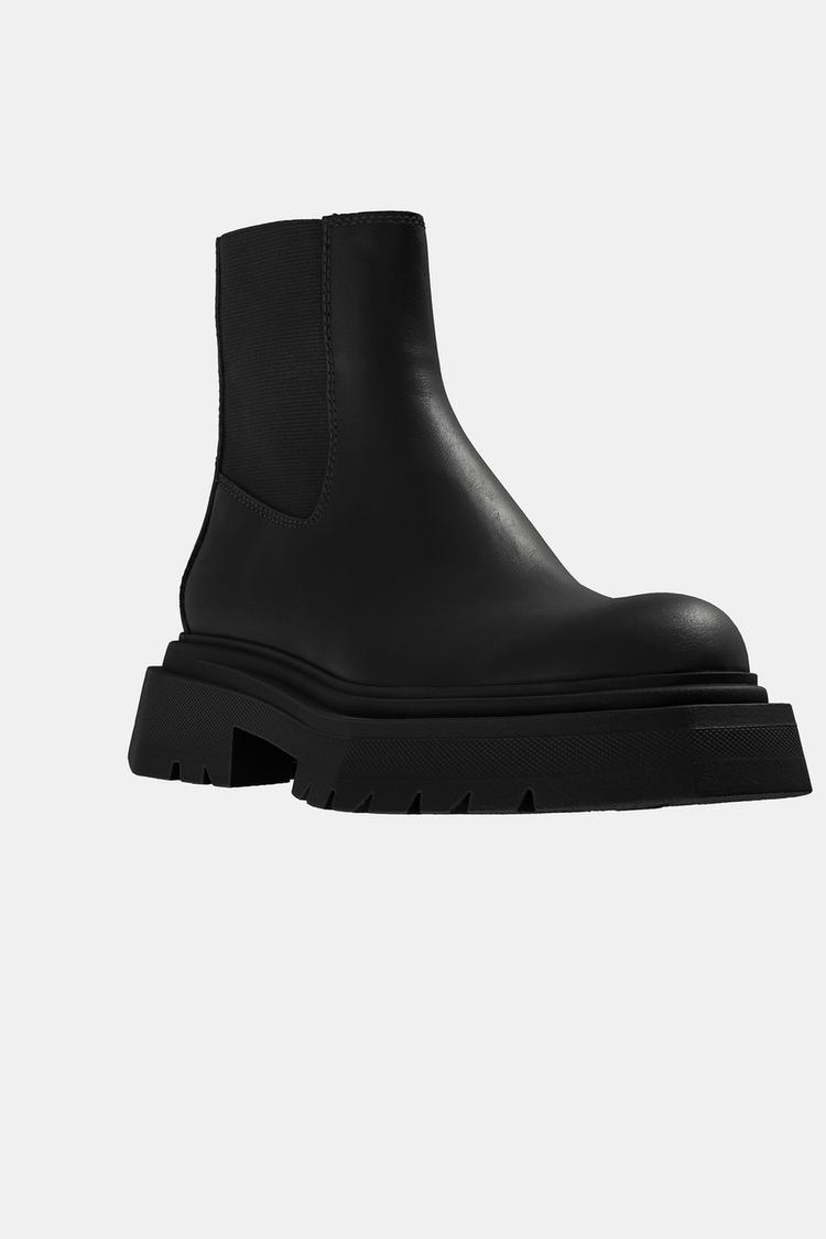 ZARA ブーツ ザラ ボリュームチェルシーブーツ　サイドゴア　ブラック　42 ZARA ボリュームチェルシーブーツ サイドゴア ブラック 42 27