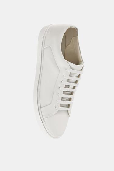 BASKETS EN CUIR - Blanc de Zara - Image 2