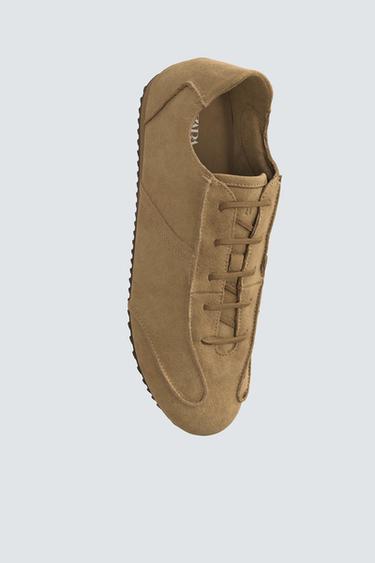 LEREN SNEAKERS LIMITED EDITION - Zandbruin van Zara - Afbeelding 0