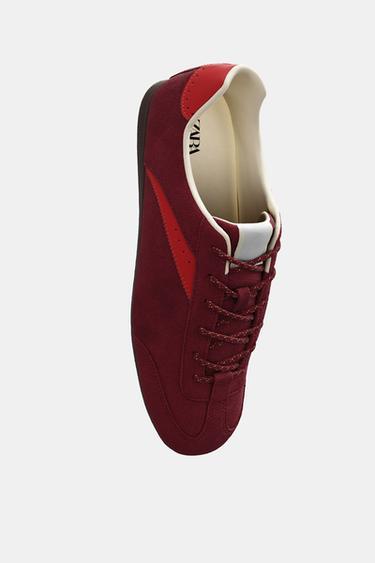 BASKETS EN CUIR - Bordeaux de Zara - Image 3
