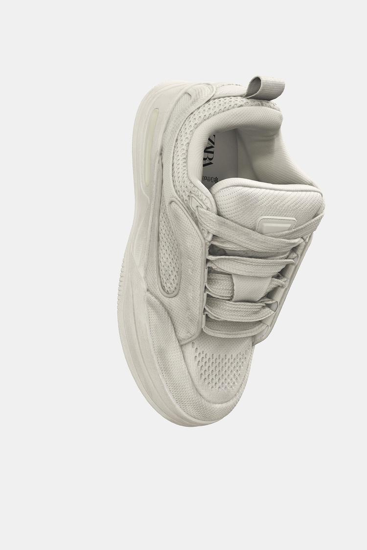 DISTRESSED-EFFECT CHUNKY TRAINERS