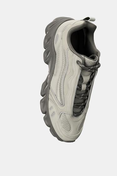 Zara THICK-SOLED SNEAKERS - Gray