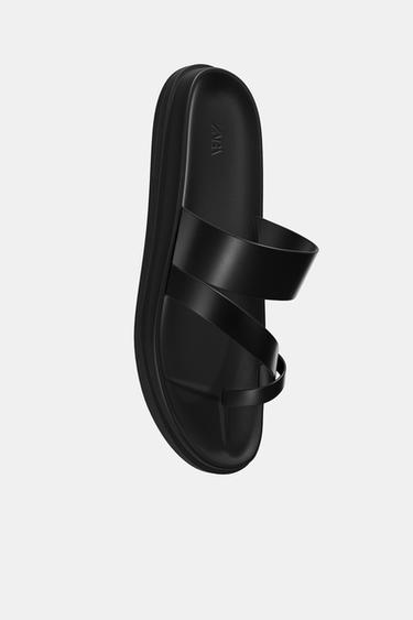 Zara STRAPPY SANDALS - Black - Image 0