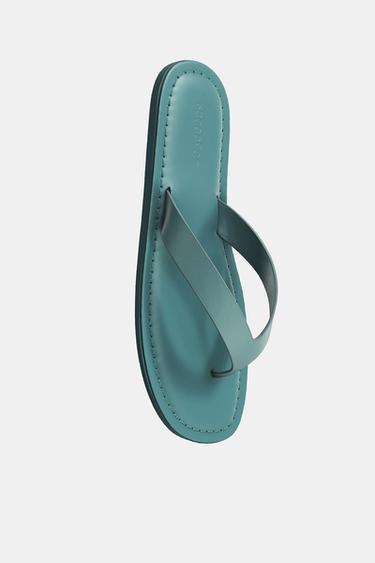 STRAPPY LEATHER SANDALS - Sea Green by Zara - Image 3