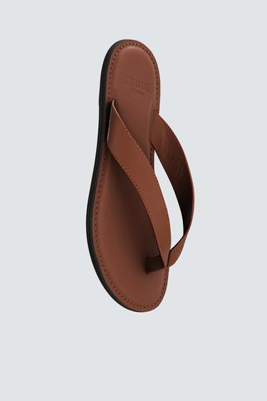 LEATHER LIMITED EDITION SANDALS - Brown by Zara - Image 0
