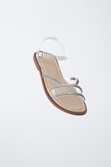 NOVELTY VINYL SANDALS - Silver by Zara - Image 1
