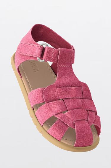 LEATHER BAREFOOT CAGE SANDALS - Pink by Zara - Image 1
