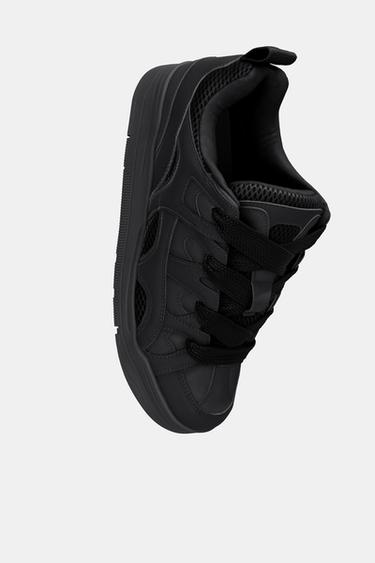Zara MAXI LACED SNEAKERS - Black - Image 0