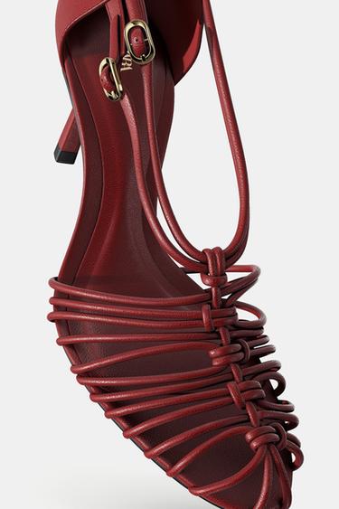 SANDALES À TALONS STYLE PÊCHEUR PLAGE - Rouge de Zara - Image 7