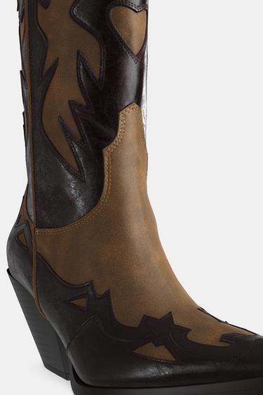 COMBINED COWBOY BOOTS - Brown by Zara - Image 6