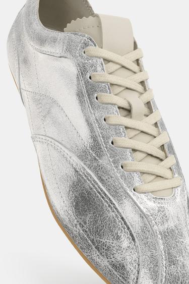 TENNIS EFFET MÉTALLISÉ - Argent de Zara - Image 6