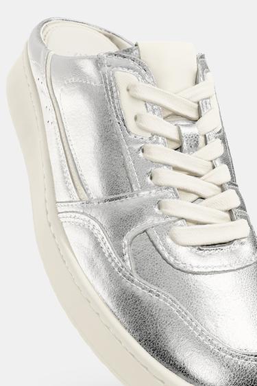 TENNIS OUVERTES À L'ARRIÈRE EFFET MÉTALLISÉ - Argent de Zara - Image 7