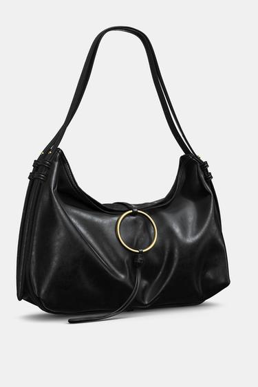 METAL DETAIL BUCKET SHOULDER BAG - Black by Zara - Image 6