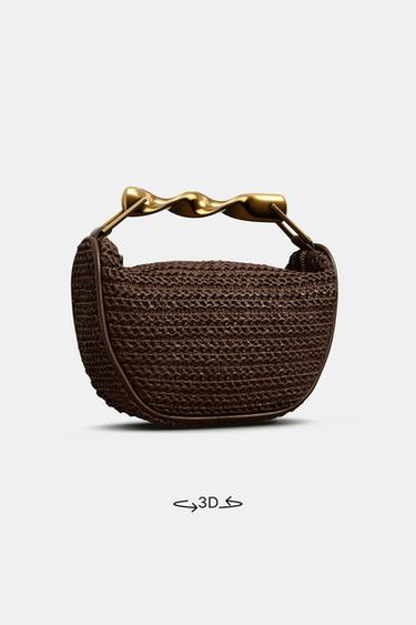 MINI BAG WITH METAL HANDLE - Chocolate by Zara - Image 5