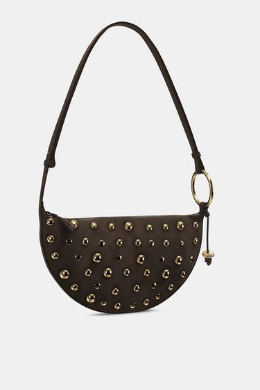 SAC PORTÉ ÉPAULE À CLOUS - Marron de Zara - Image 6