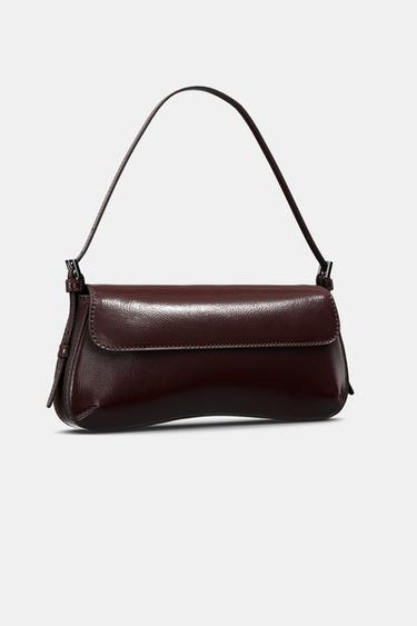 SHOULDER BAG WITH FLAP - Burgundy Red by Zara - Image 5