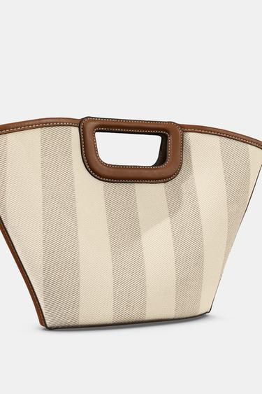 CANVAS TOPSTITCHED TOTE BAG - Ecru by Zara - Image 6