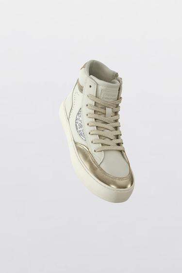 BASKETS MONTANTES MÉTALLISÉES - Blanc de Zara - Image 1
