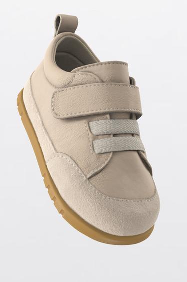 LEATHER BAREFOOT SNEAKERS - Sand Brown by Zara - Image 1