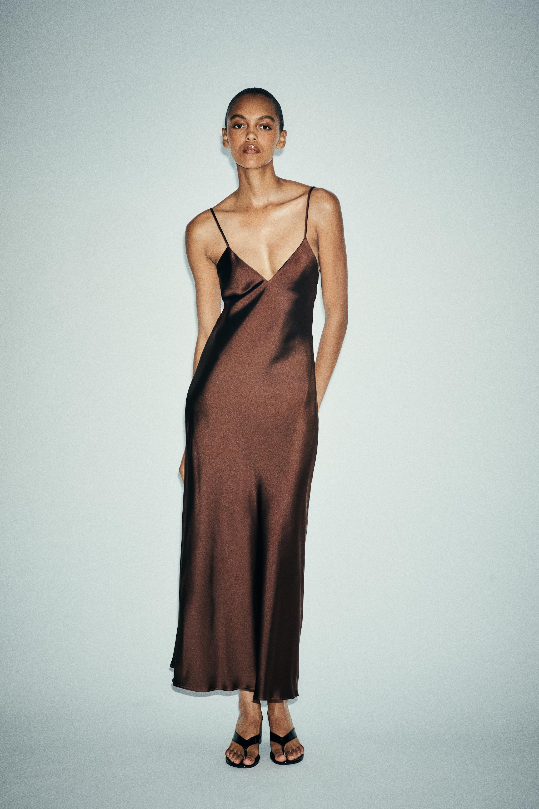 SATIN MIDI DRESS