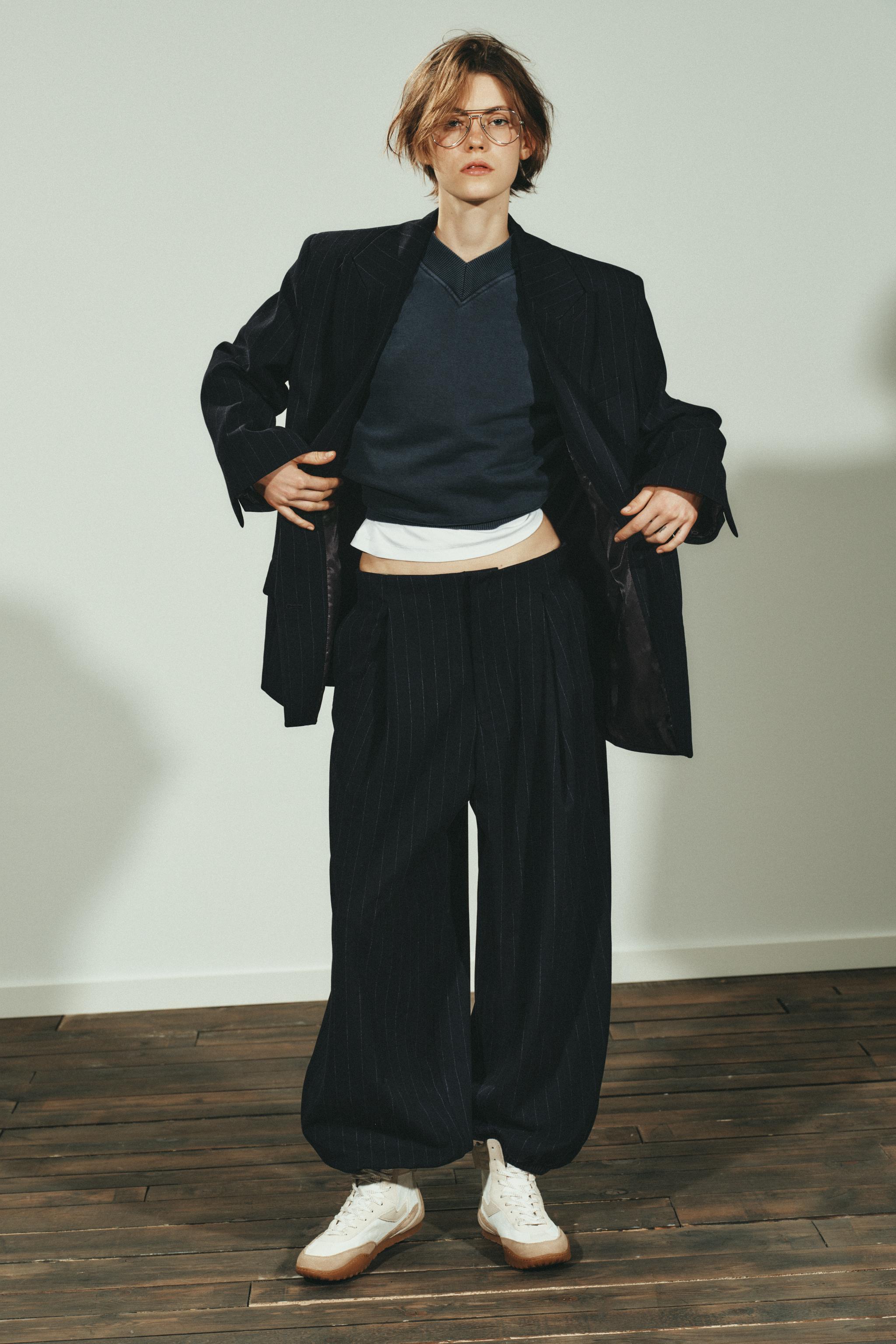 PINSTRIPE BLAZER WITH POCKETS