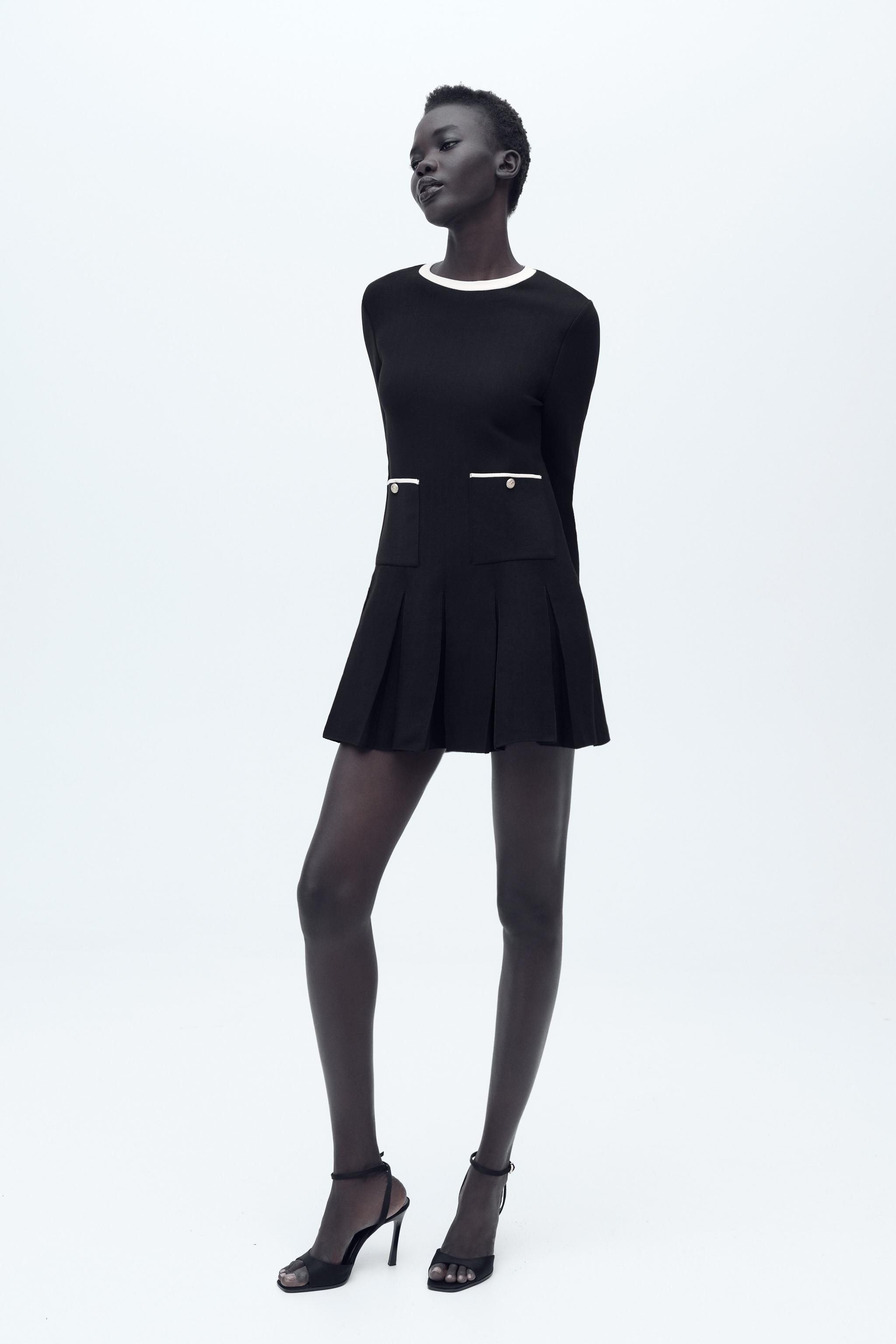 box pleat mini dress