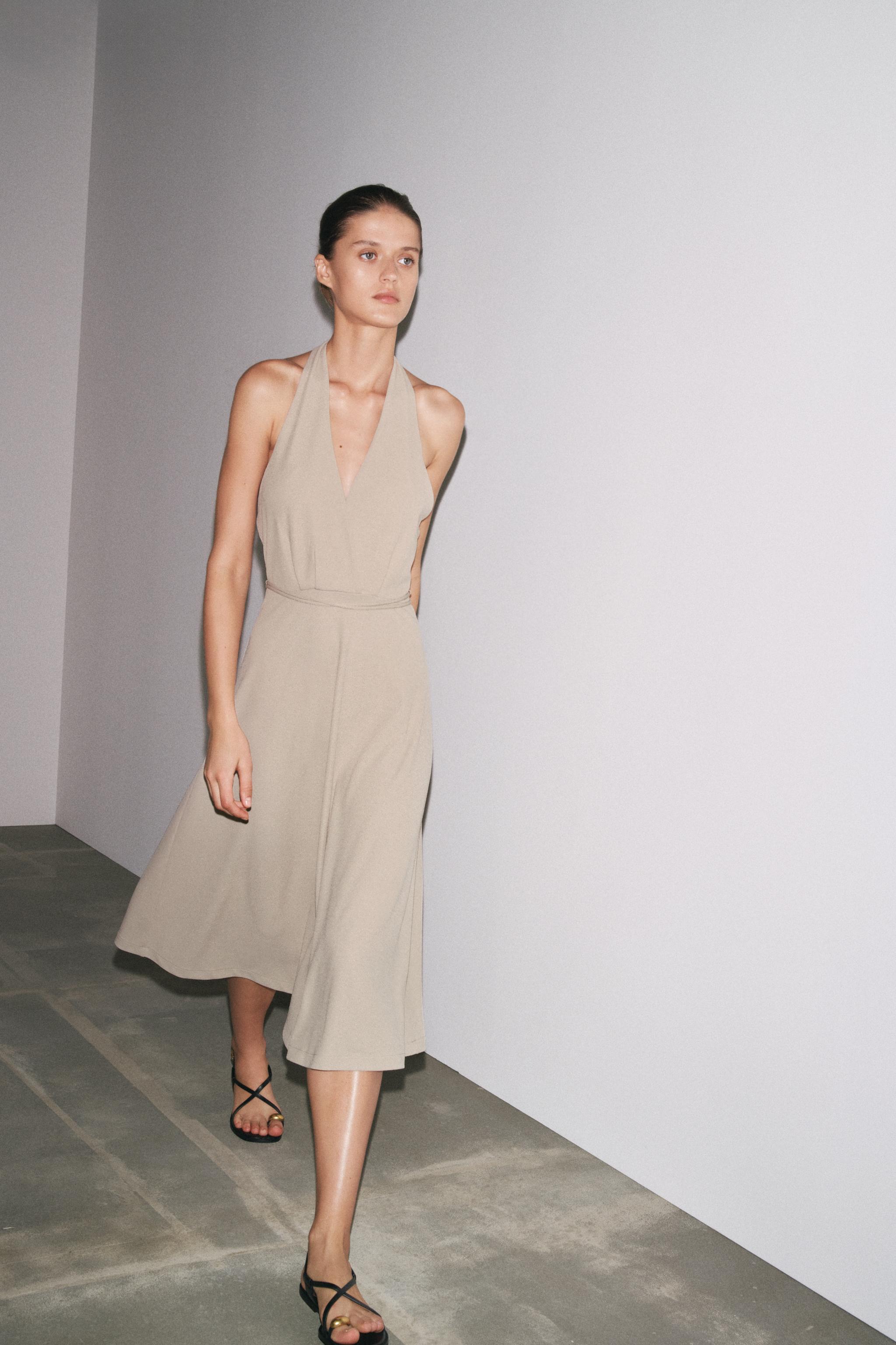 HALTER DRESS WITH BELT