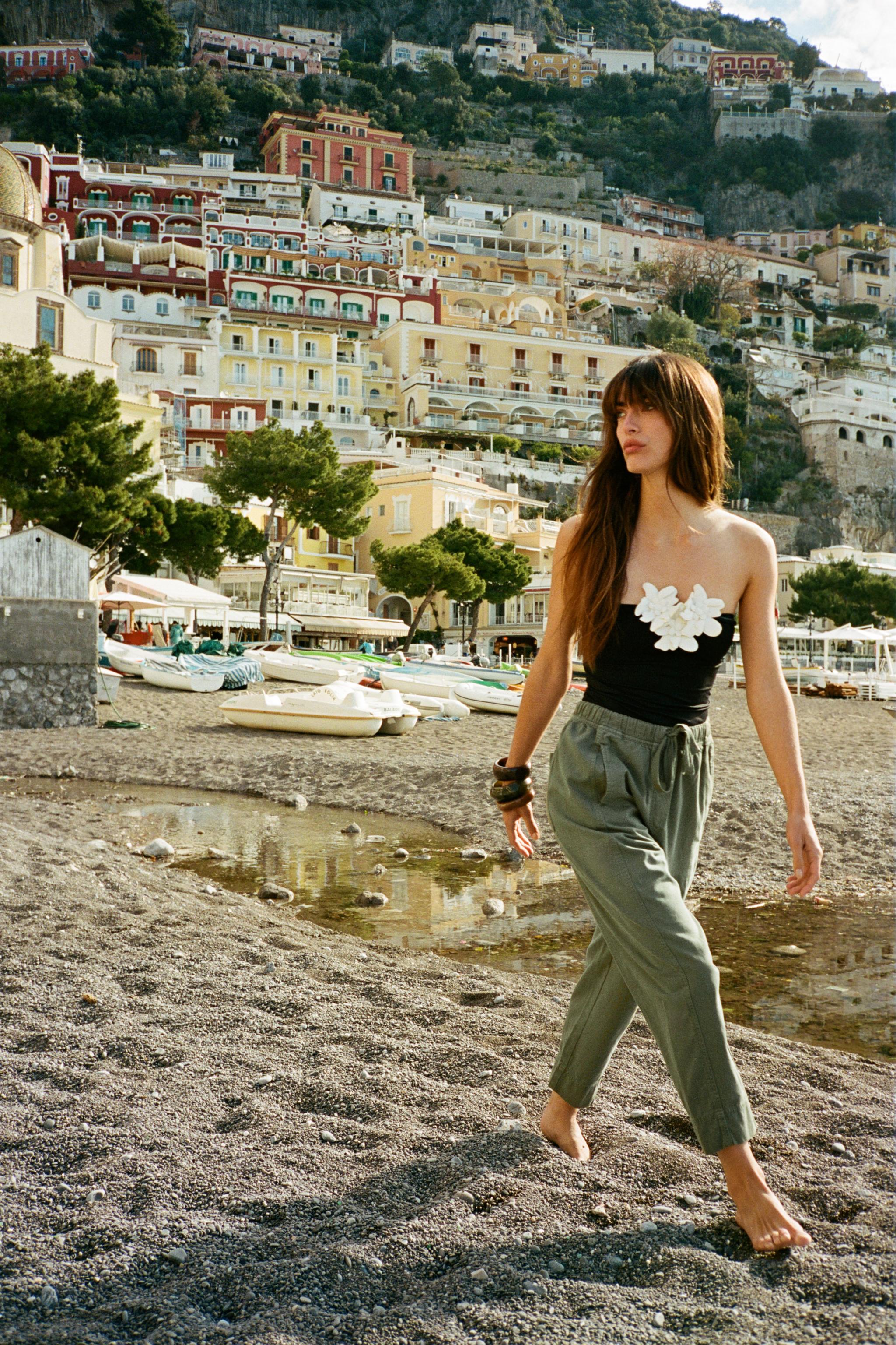 COTTON TROUSERS WITH ELASTICATED WAIST