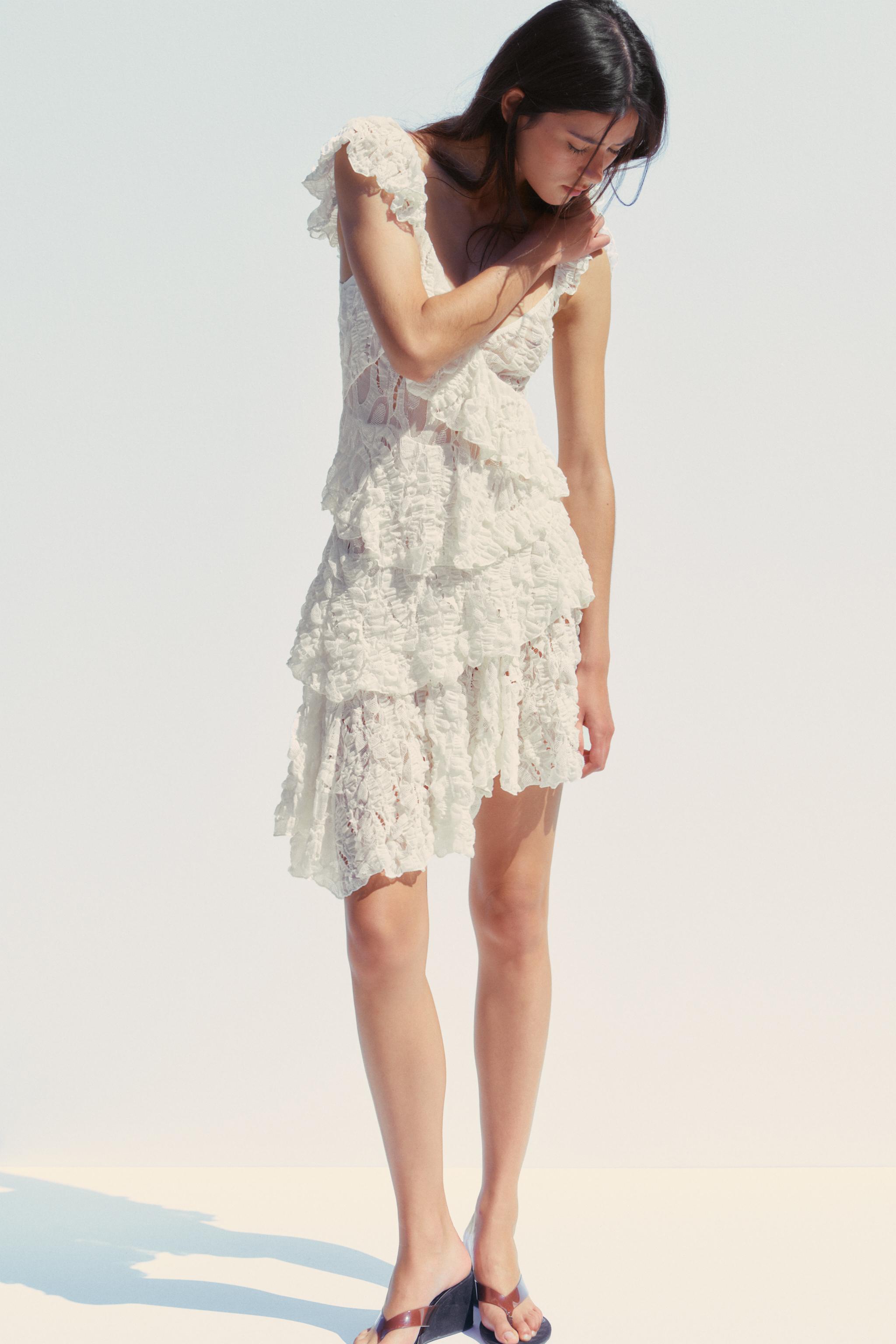 LACE RUFFLE DRESS
