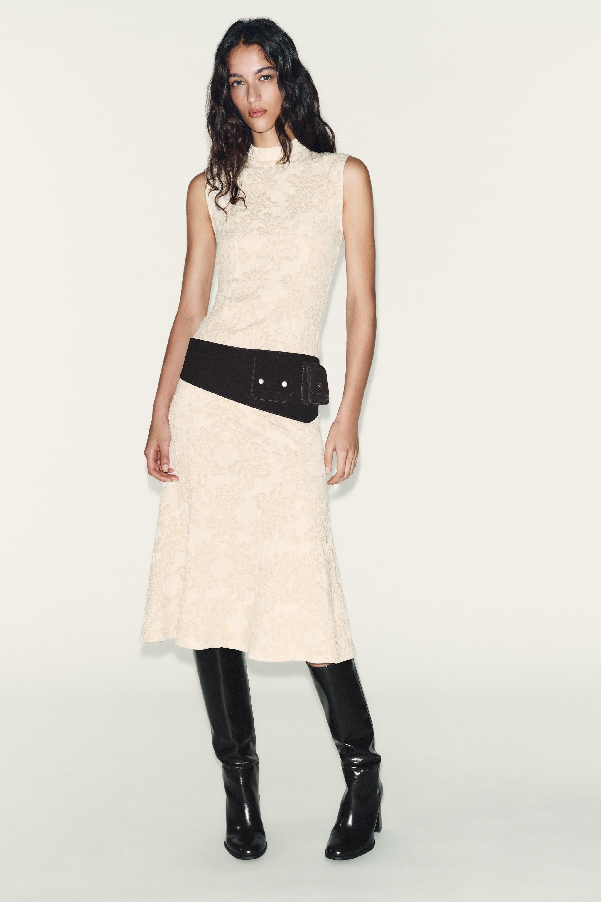 METALLIC THREAD JACQUARD DRESS