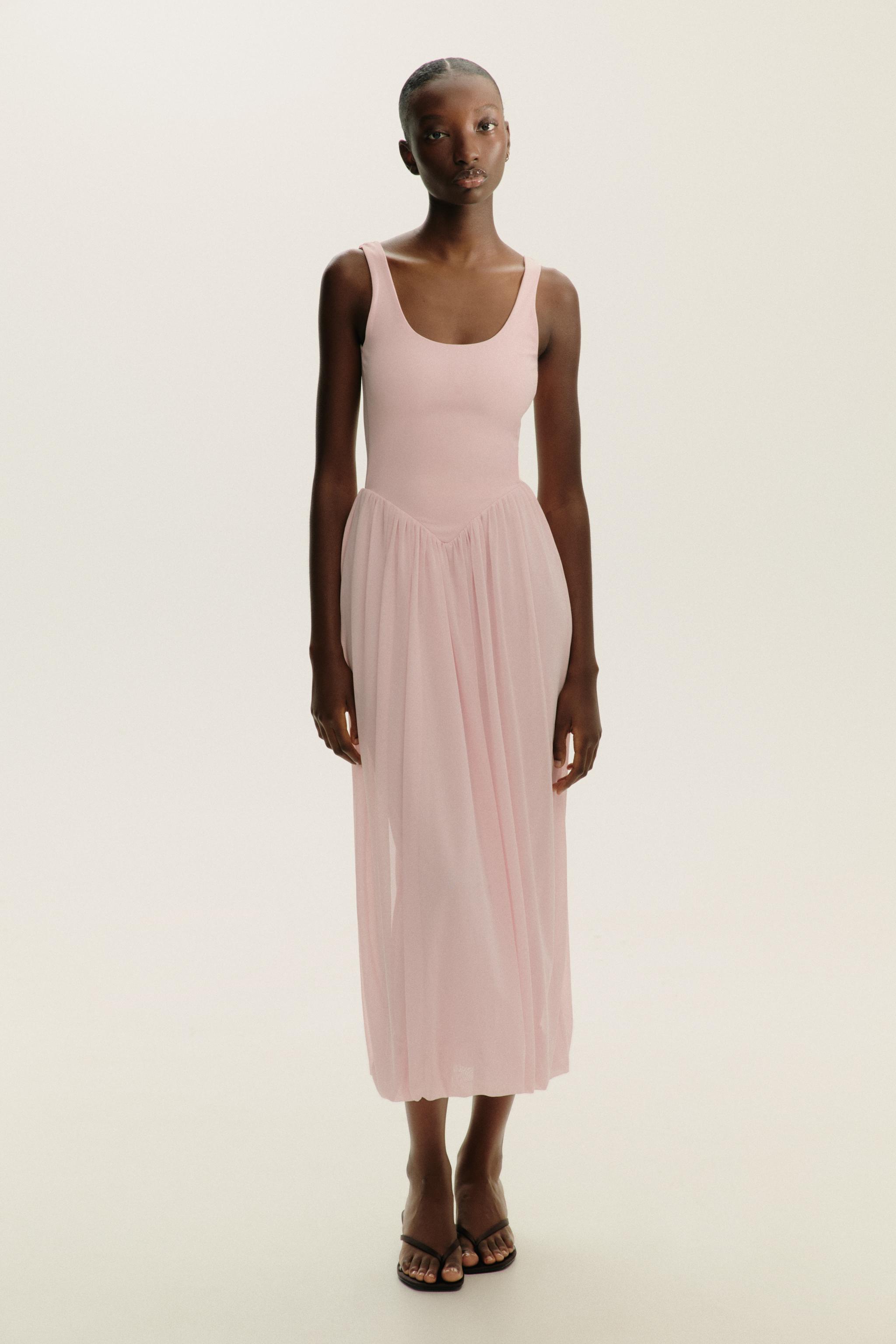 CONTRAST TULLE DRESS