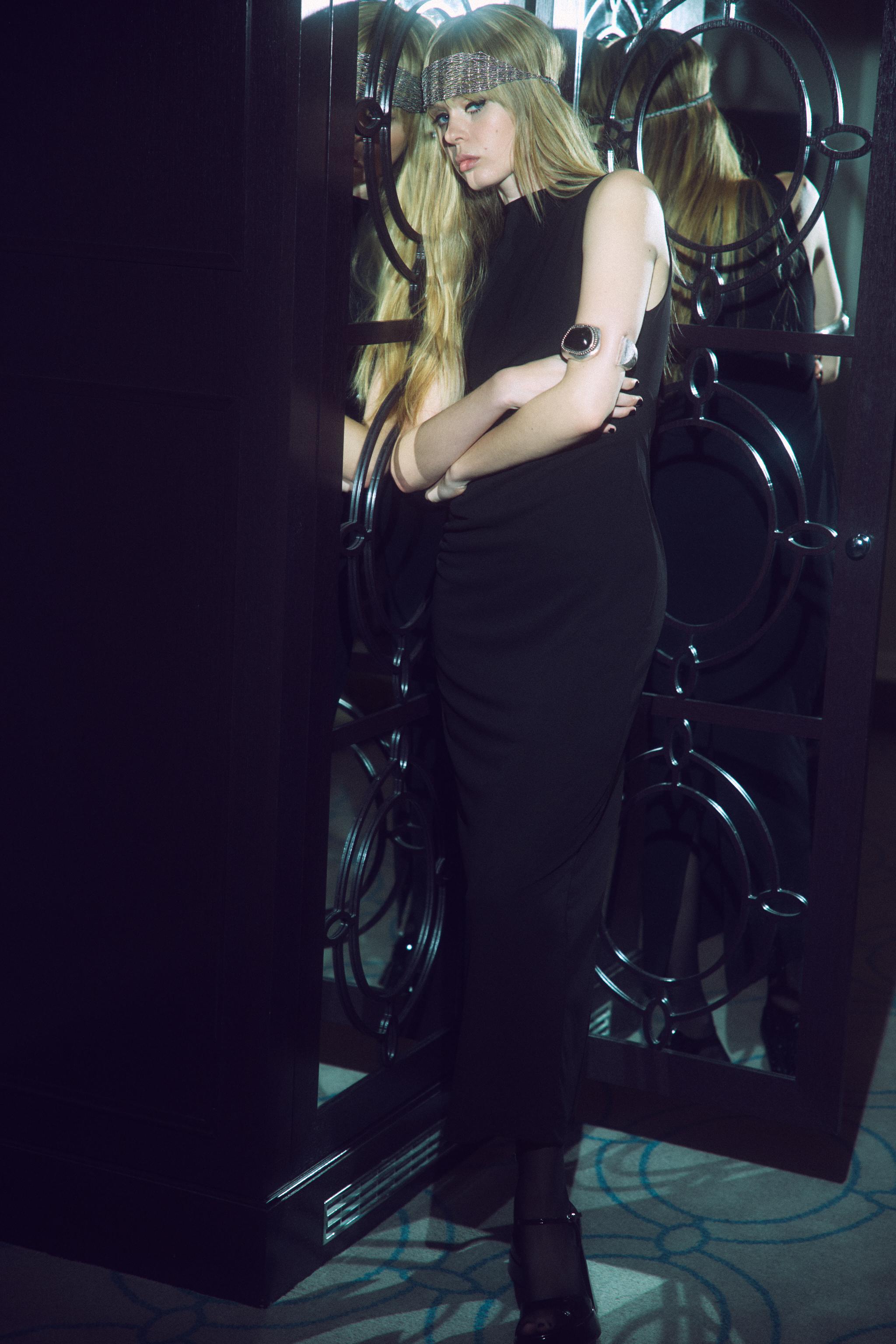 RUCHED MIDI DRESS