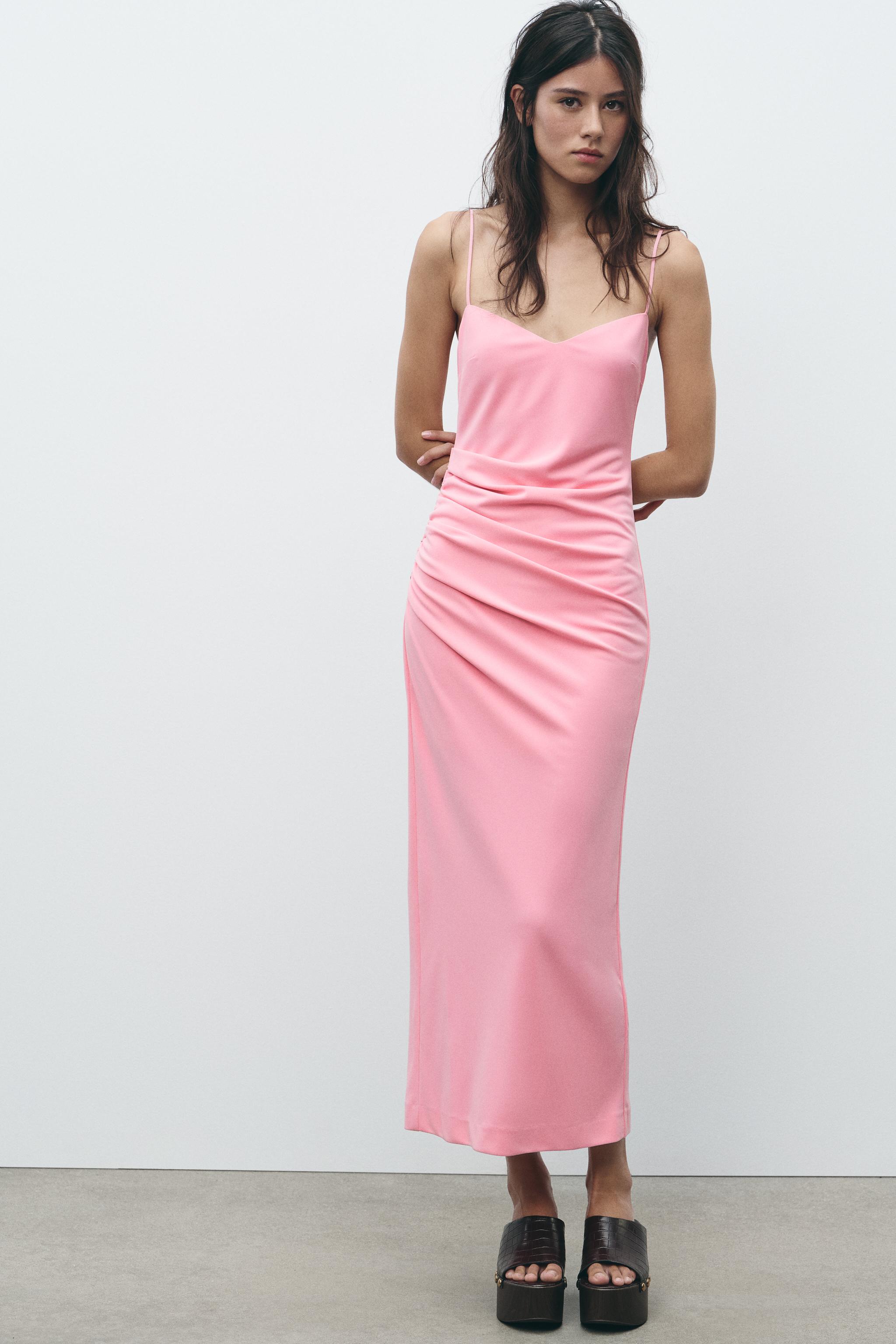 MIDI DRESS WITH GATHERING