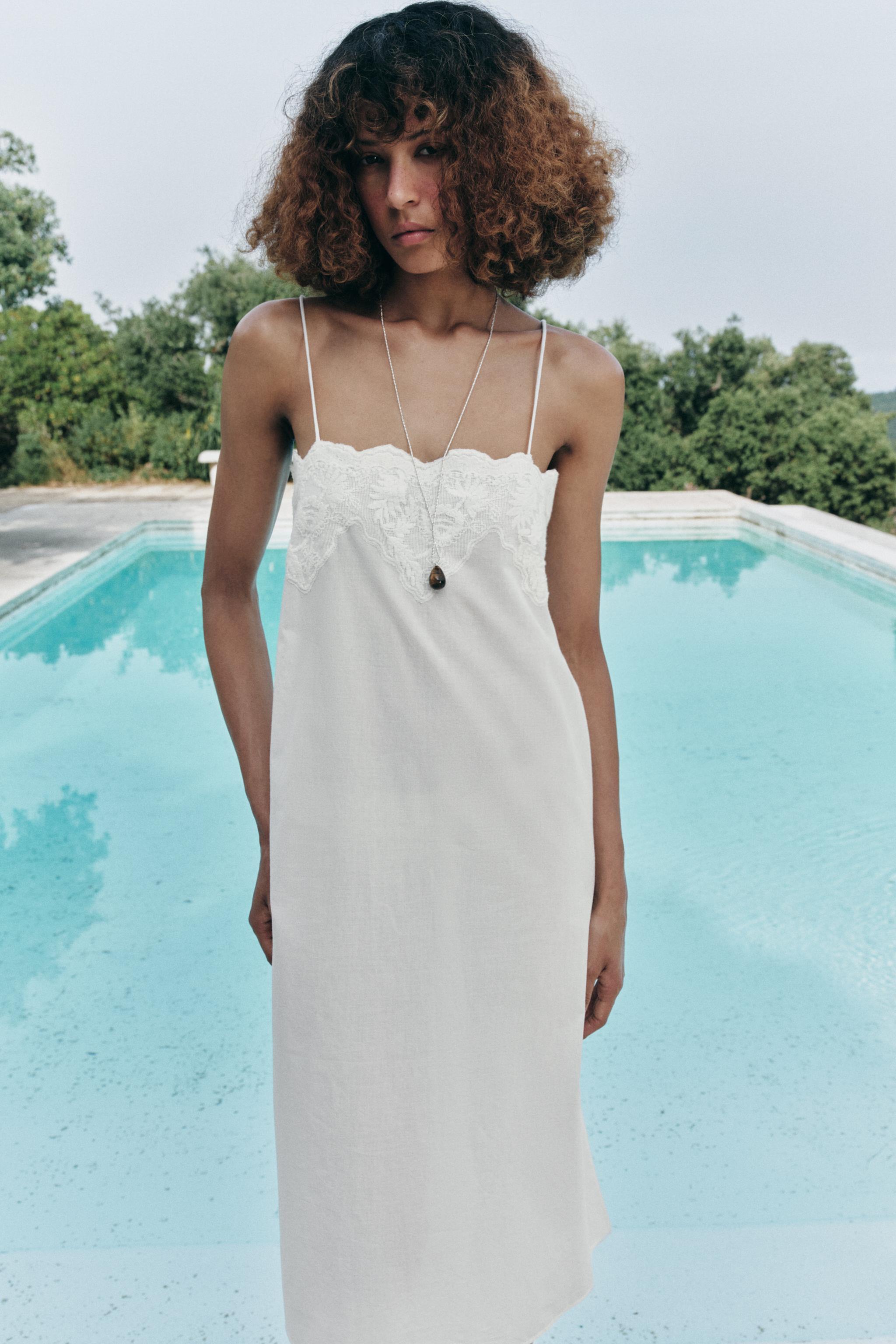 ZW COLLECTION EMBROIDERED STRAPPY DRESS