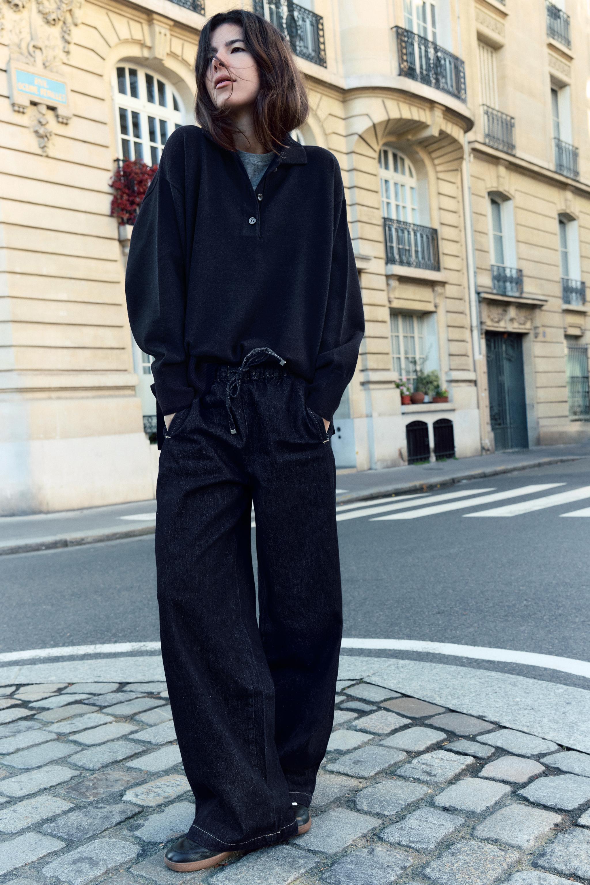 PLAIN KNIT POLO SWEATER