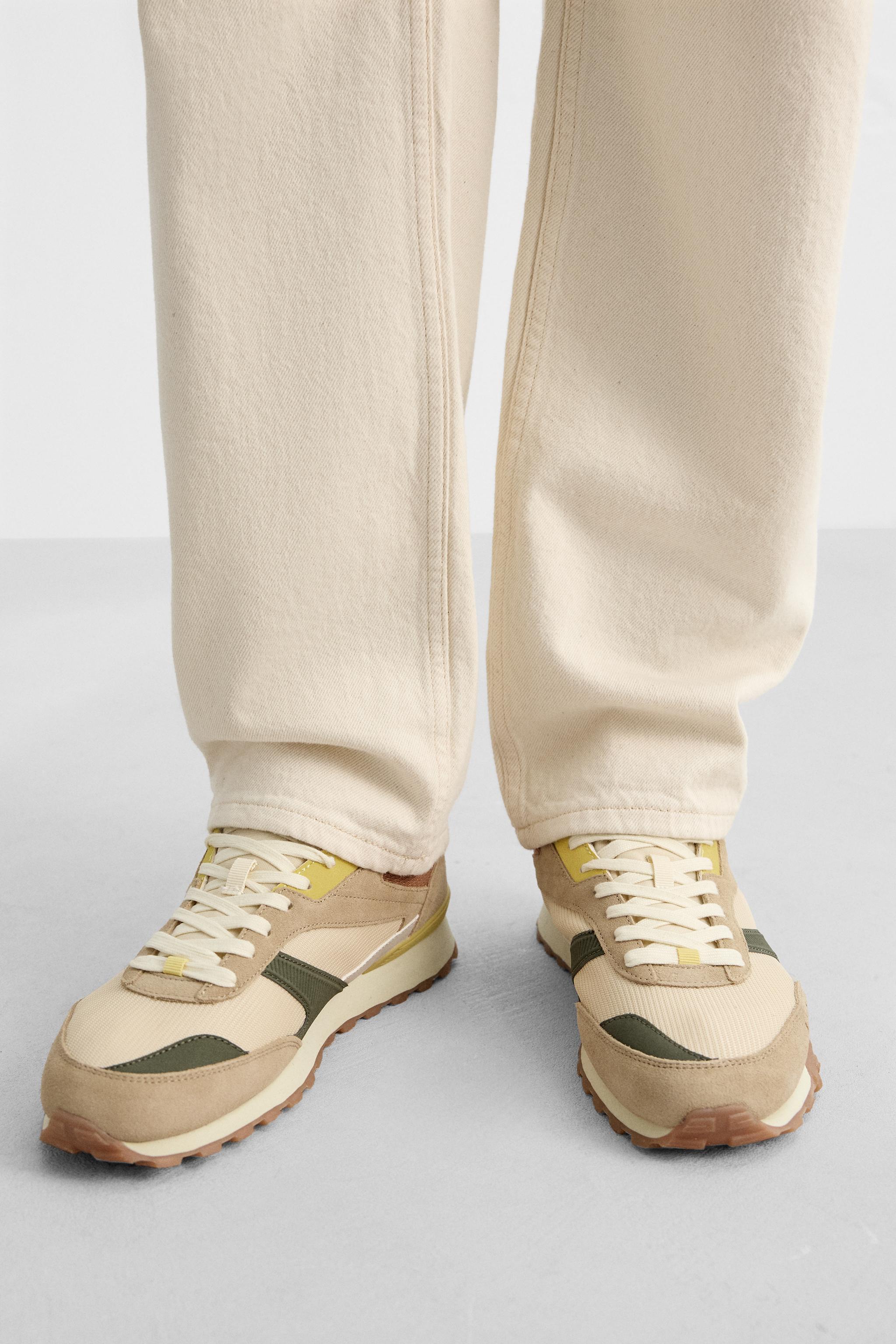 레트로 스타일 레더 스니커즈 2306520 | ZARA | 페칭 FETCHING