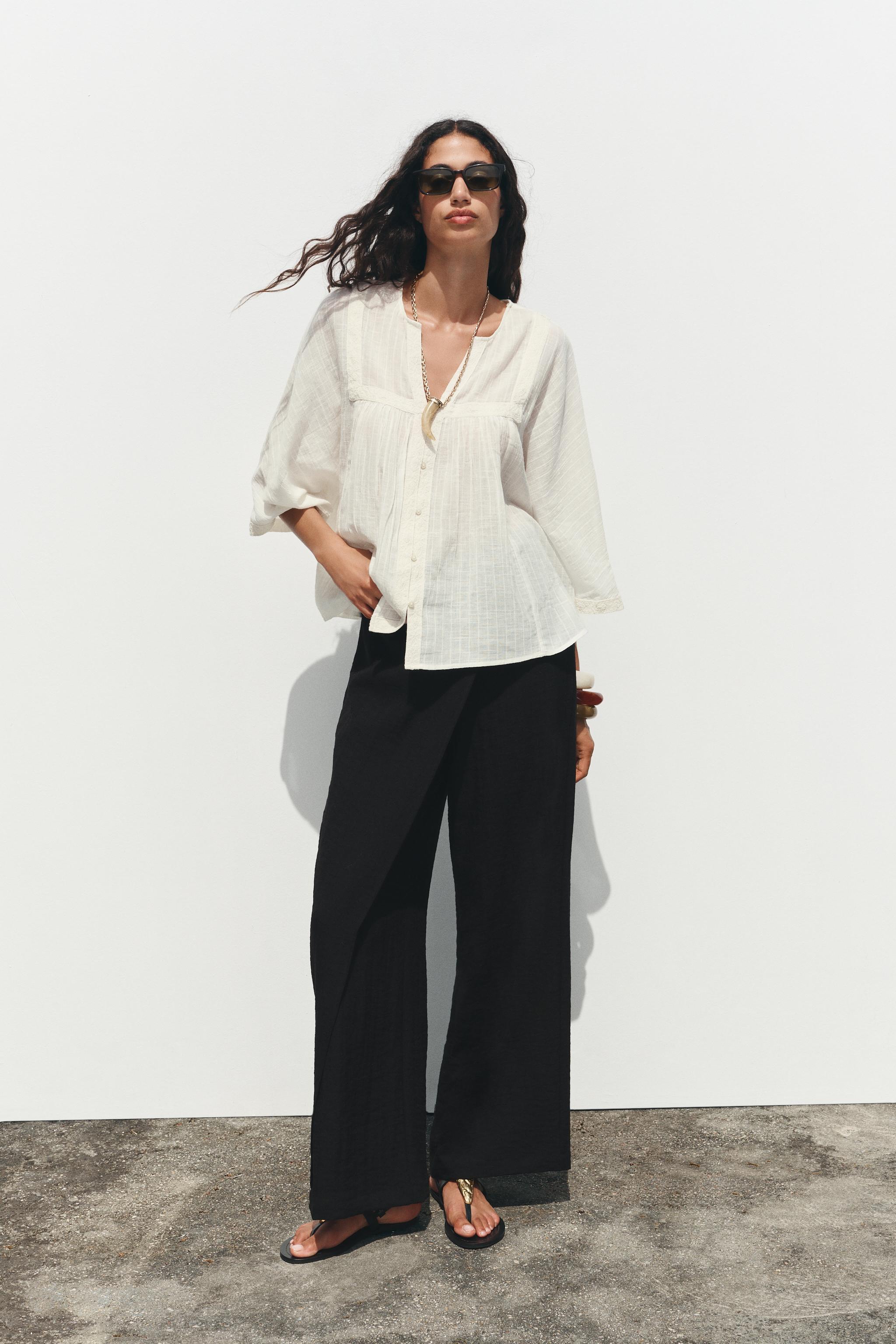 WIDE SLEEVE EMBROIDERED Top