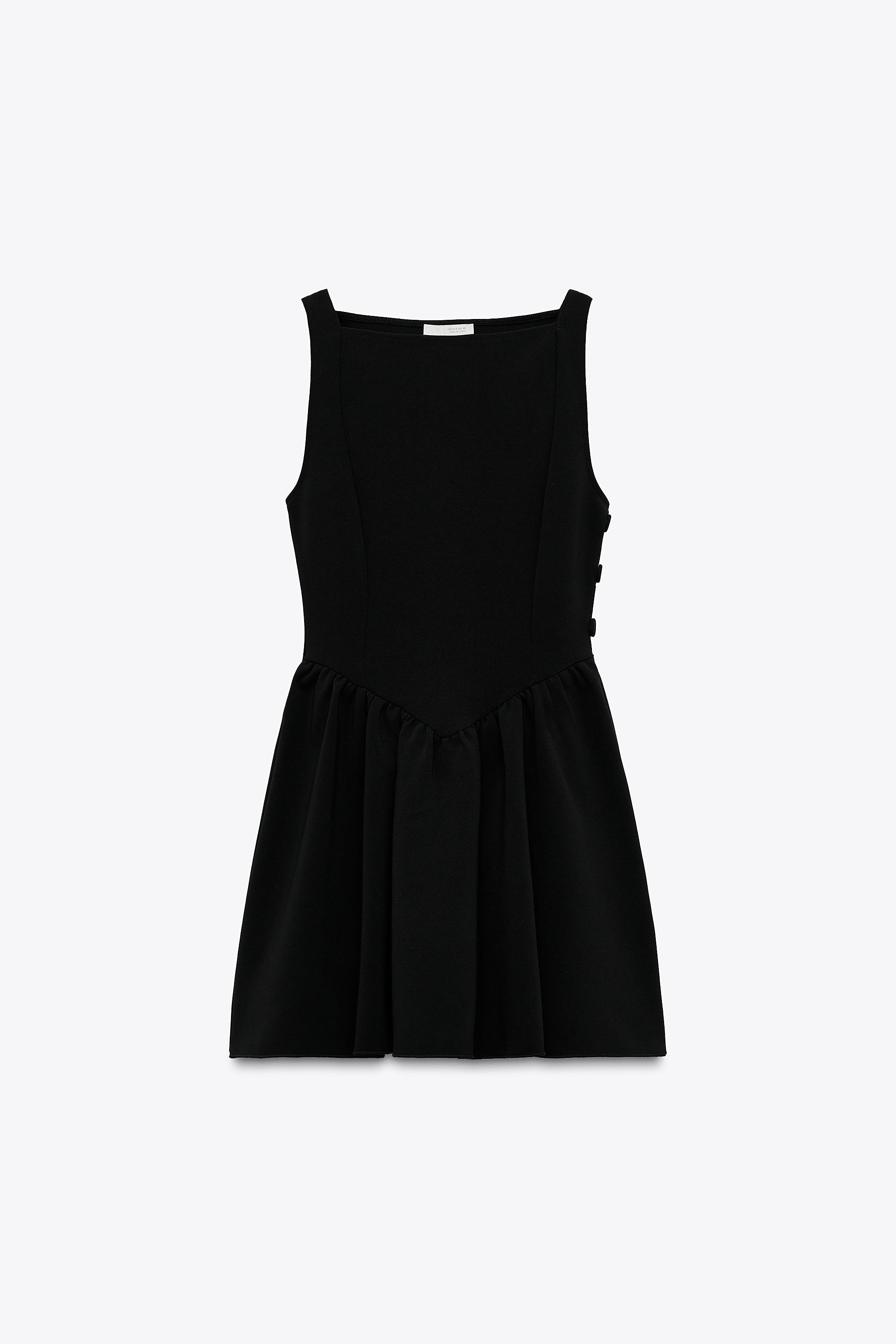 GATHERED SKATER DRESS