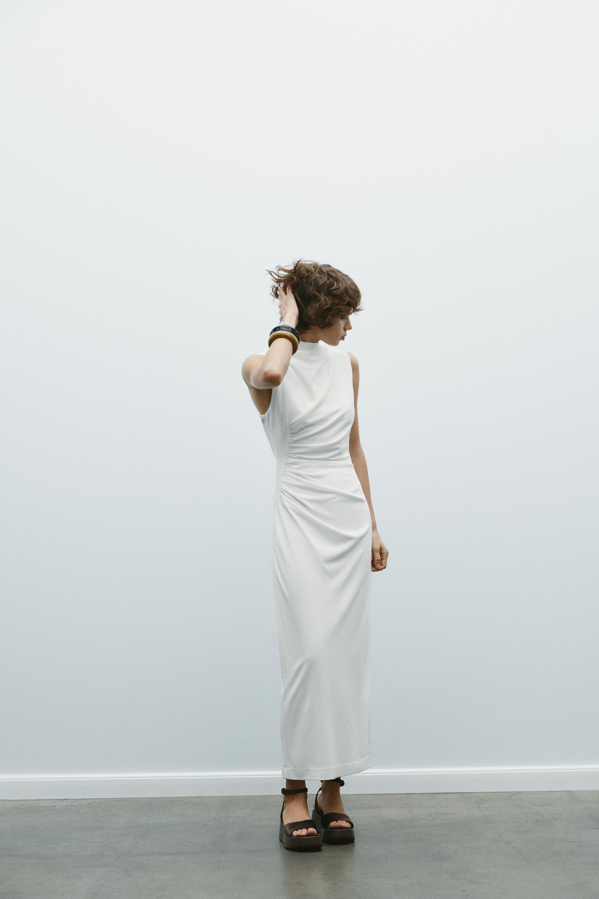 DRAPED MIDI DRESS